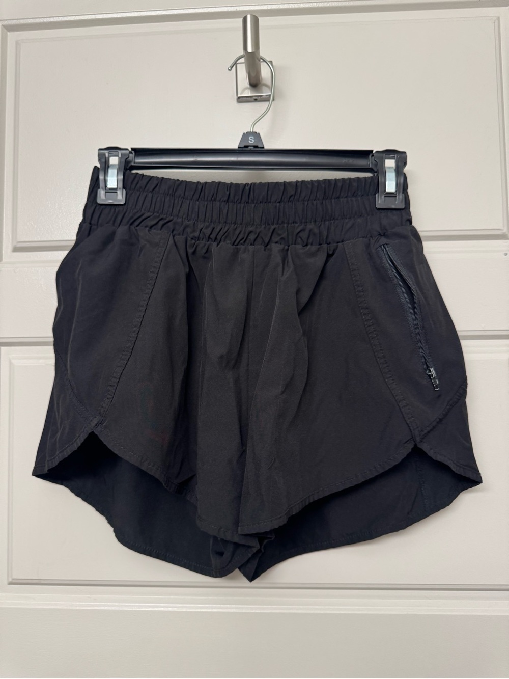 Women's Black Athletic Overlay Shorts